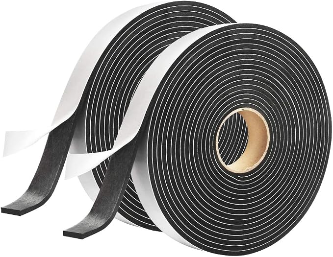2 Rolls Foam Seal Tape for Door Window Seal Insulation, 3/4in Wx1/8in T by YIJUHOU