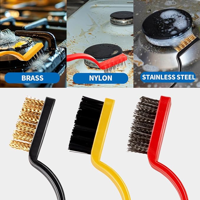 8Pcs Hard Bristle Crevice Cleaning Brush Set, Heavy Duty Grout Brush Kit - Image 5