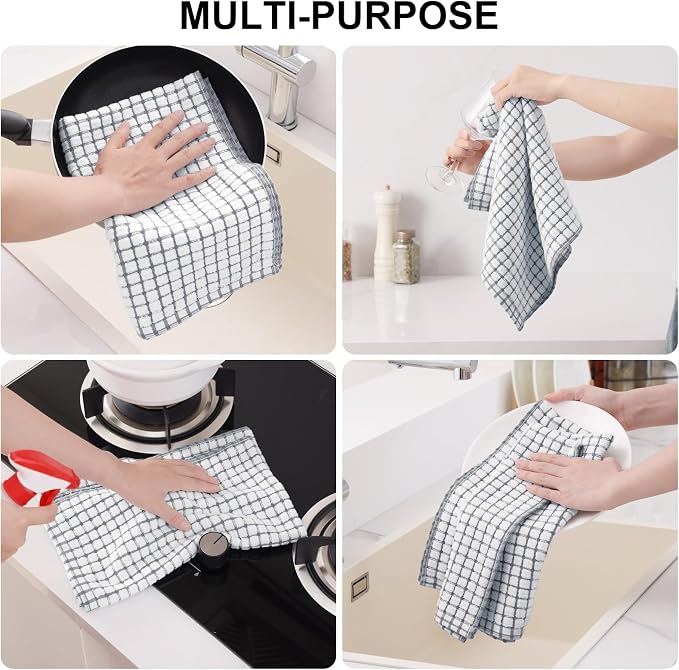 Kitinjoy Cotton 12 Pack Terry Kitchen Towels, 16 x 25 Inches Super Soft and - Image 4