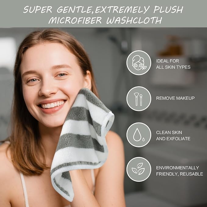 SINLAND Microfiber Facial Cloths Fast Drying Washcloth 12inch x 12inch - Image 5