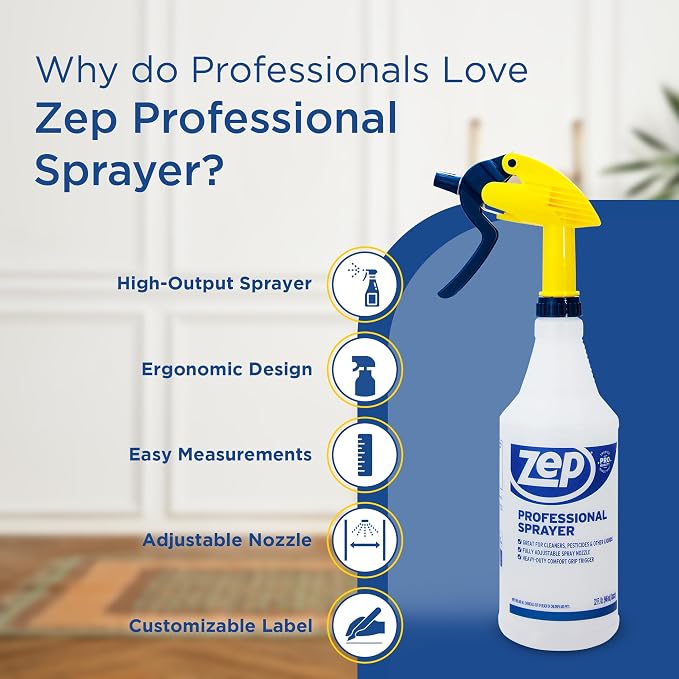 Zep Professional Sprayer Bottle - 32 oz - HDPRO1 - Versatile Adjustable Nozzle - Image 4