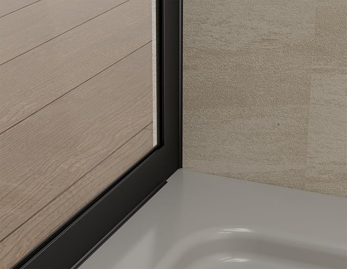 Shower Screen 36" x 76" Half Frameless Shower Wall Panel, Tempered Glass 3/8 - Image 9