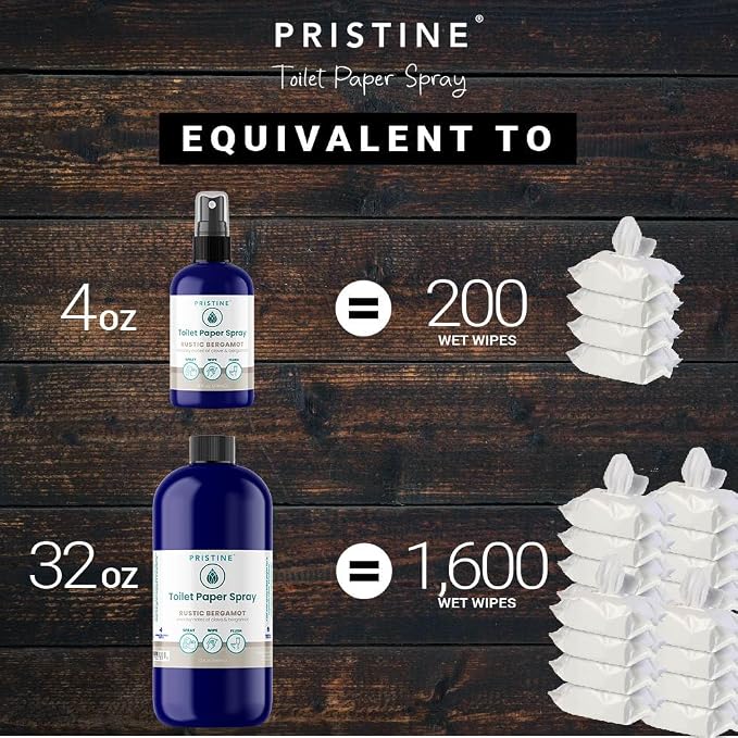 PRISTINE Toilet Paper Spray Instead of Wipes and Bidets - Image 3