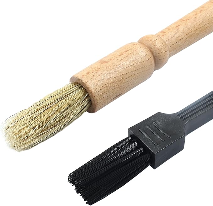 2 Pack Coffee Grinder Cleaning Brush Bean Grain Coffee Grounds Tool Wood Handle - Image 3