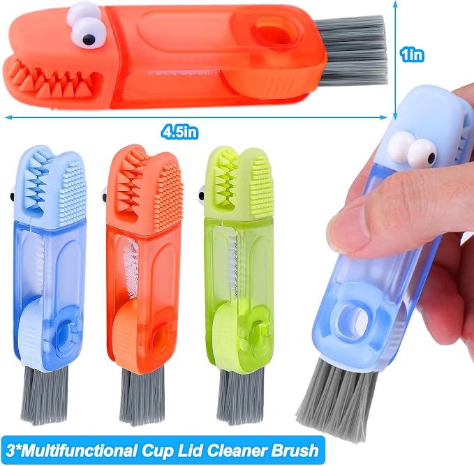 XANGNIER 4 in 1 Cup Lid Gap Cleaning Brush Set, 3 Pack Water Bottle Crevice - Image 7