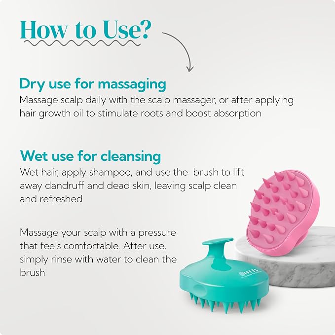 HEETA Hair Scalp Massager Shampoo Brush 2 Pack, Soft Silicone Bristles to - Image 5