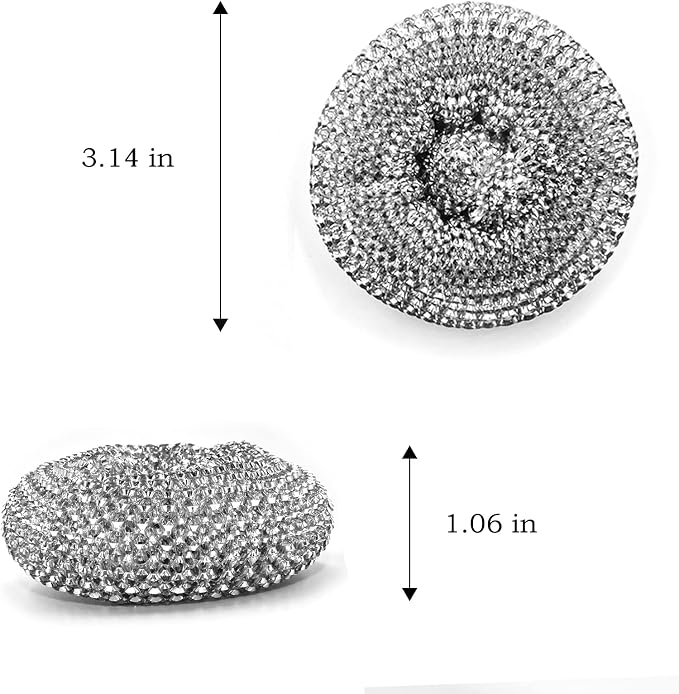 HONGYUTAI 10 Pack Stainless Steel Sponges, Scrubbing Scouring Pad, Steel Wool - Image 3
