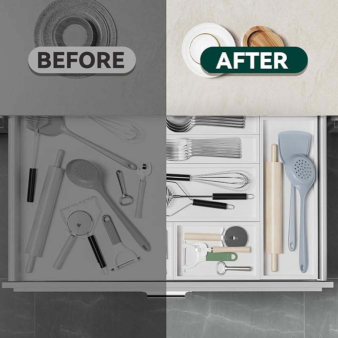 Bamboo Drawer Organizer, Small Silverware Organizer - Image 6
