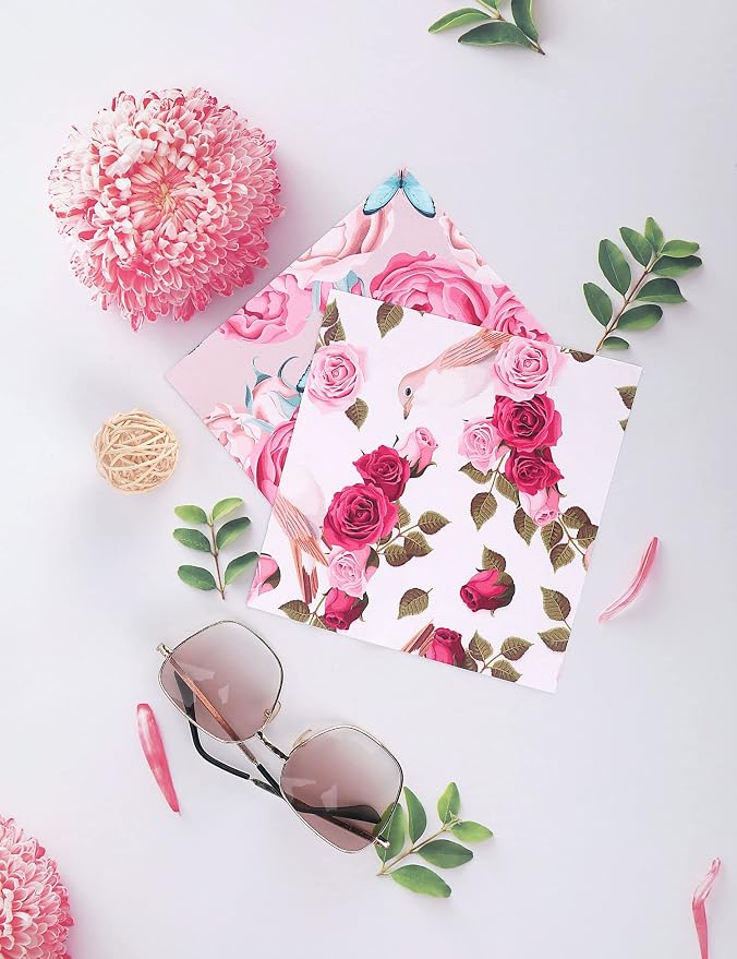6PCS Thickened Glasses Cleaning Cloth Elegant Flower Design Microfiber Cleaning - Image 3