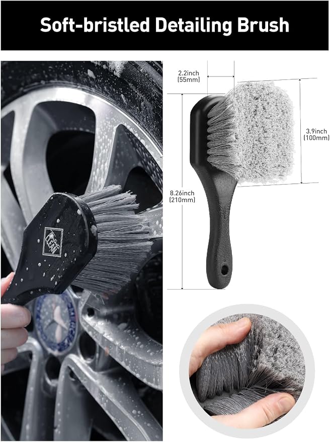 Fantasticlean 6PCS Car Wheel Cleaning Pro Kit, Tire Brush, Soft-bristled Rim - Image 3