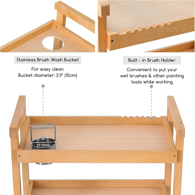 MEEDEN Art Cart Storage Organizer, 3-Tier Rolling Utility Studio Taboret - Image 3