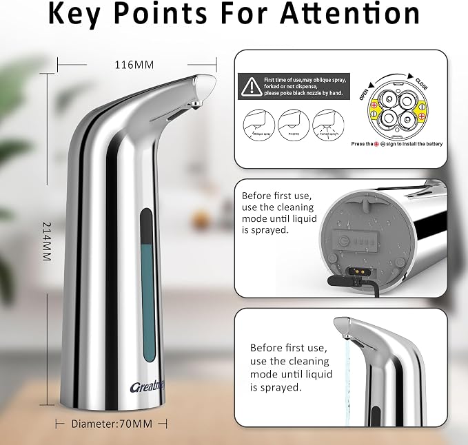Convenient Automatic Soap Dispenser, 4 Adjustable Levels Touchless Hand - Image 3