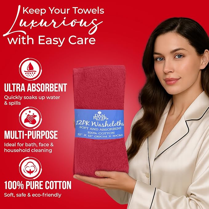 DAN RIVER 12 Pack Wash Cloths for Showering - Image 4