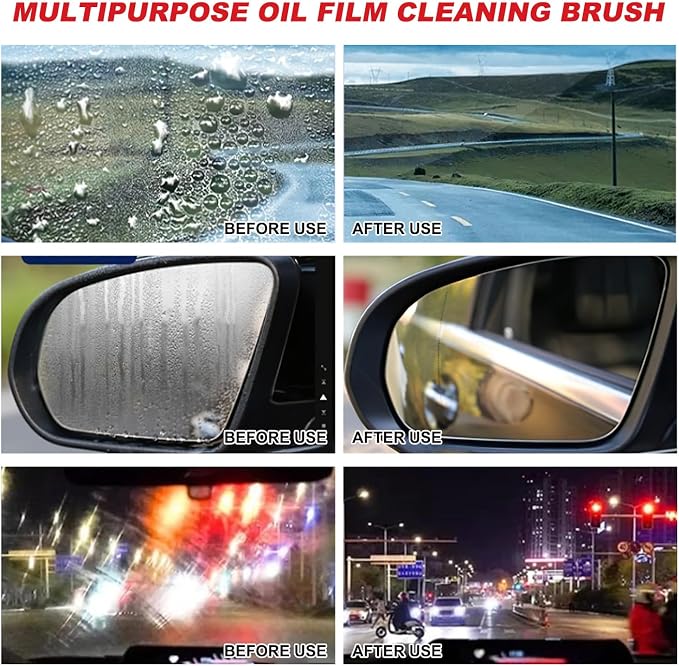 2Pack Automotive Oil Film Cleaning Brush, Cars Clear Vision Glass Cleaner - Image 3