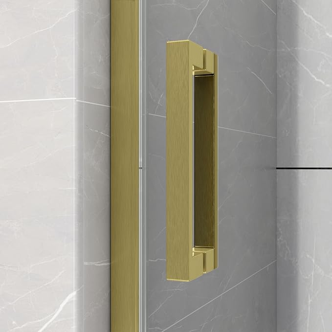 Sunrosa Semi-Frameless Glass Shower Door, 47 2/8" -48" W x 76" H Single Sliding - Image 3