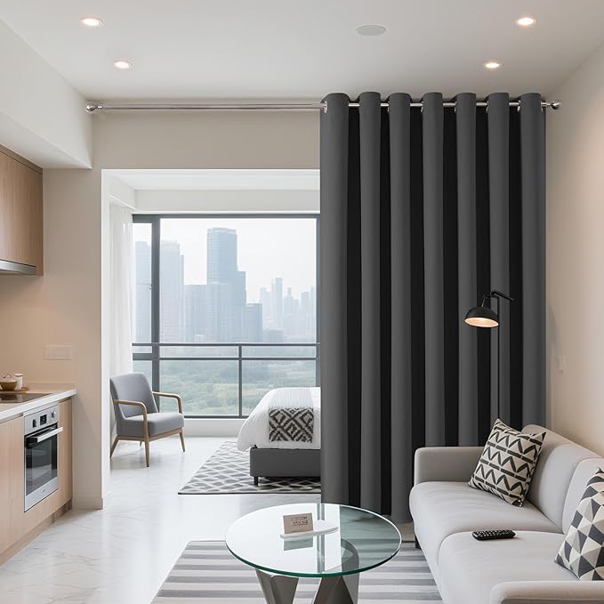 Joydeco Blackout Patio Sliding Door Curtains 108 Inches Long, Grommet Privacy - Image 2