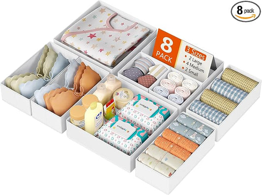 DIMJ Drawer Organizer Clothes, 8 Pack Dresser Organizer, Foldable Closet by DiMJ