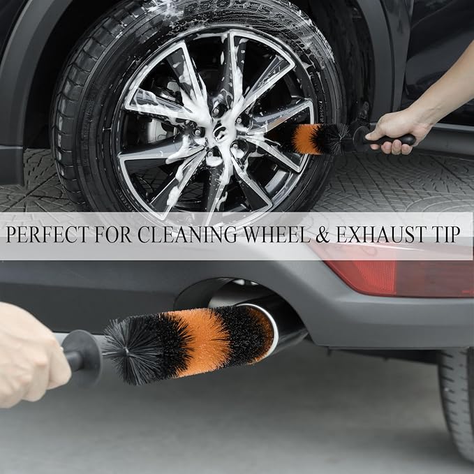 TAKAVU Master Wheel & Tire Brush, Easy Reach Wheel and Rim Detailing Brush Long - Image 5