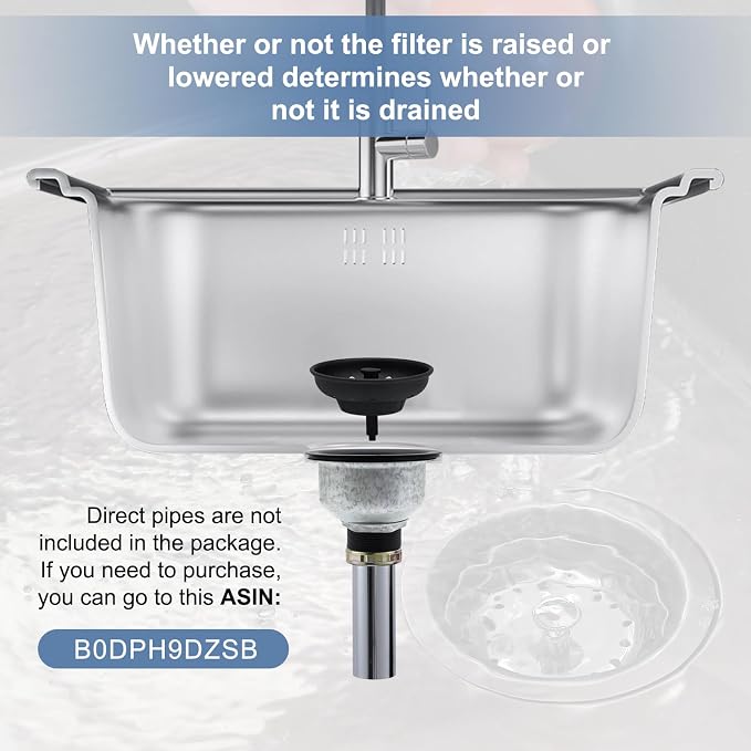 ZM Kitchen Sink Stainless Steel Deep Locking Basket Strainer - Image 5