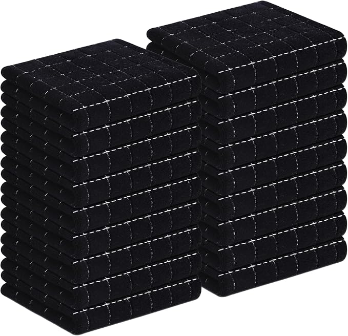 Homaxy 100% Cotton Terry Kitchen Towels, Checkered Designed, Soft and Super by Homaxy