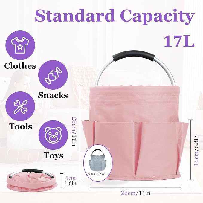 2Pcs 17L College Shower Caddy for Women, Bathroom Cleaning Caddy - Image 2