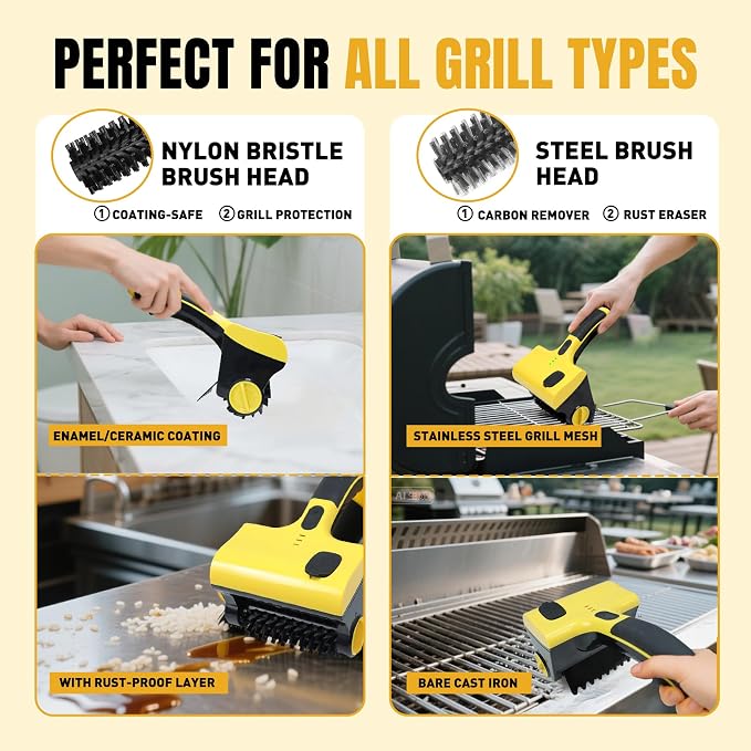 Power Grill Cleaner with Dual Brushes & Water Spray - Image 4
