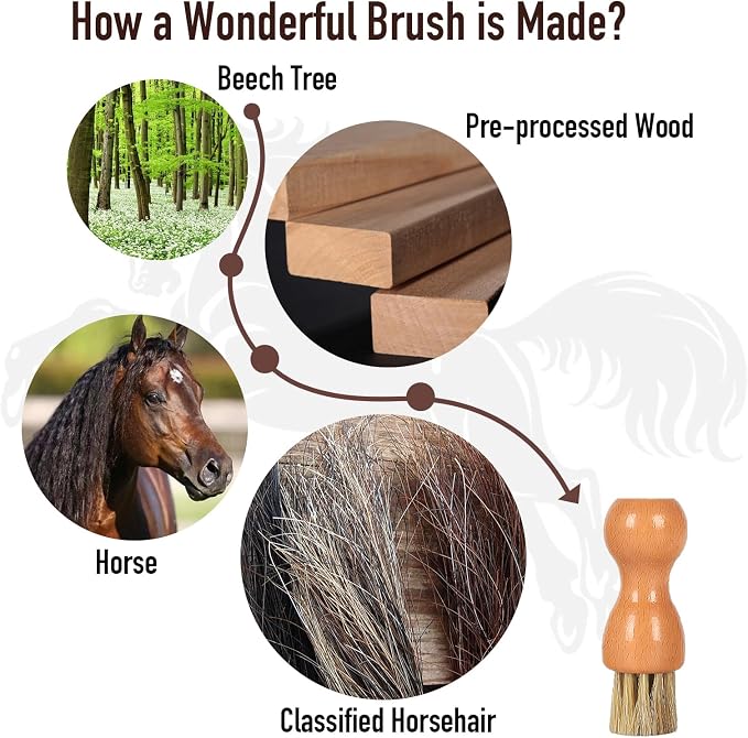 Horsehair Shoe Shine Applicator Brush Set - Image 2