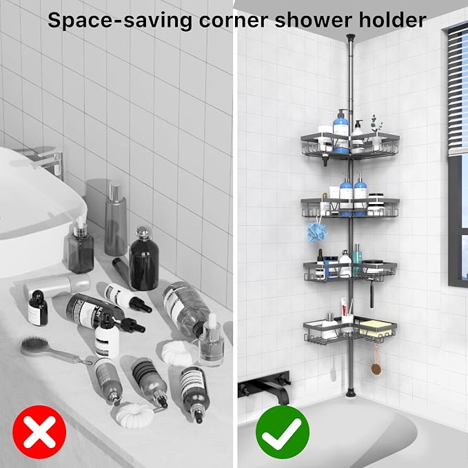 KEGII Corner Shower Caddy Tension Pole - Image 7