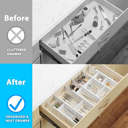 6 Pack Bamboo Drawer Dividers - Image 2