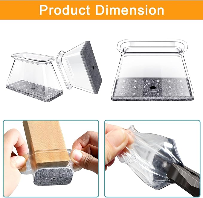 32 Pcs Rectangle Chair Leg Protectors - Image 3