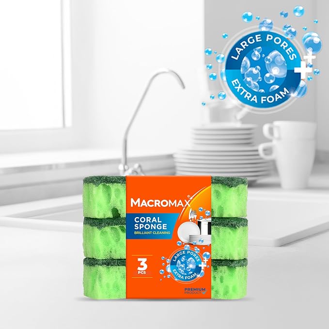 Macromax Coral Sponge – Ergonomic Heavy Duty Scrub Sponge - Image 3