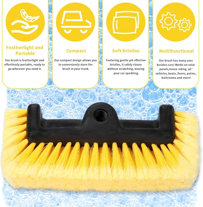 GIANT BEAR 10" Flow-Thru Penta-Level Car Wash Brush Head - Image 4