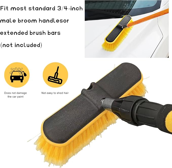 Car Wash Brush Head with Soft Bristle, Flow Thru Washing Brush Compatible with - Image 3