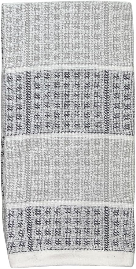 Black Gray Kitchen Dish Towels- Set of 3 100% Cotton Cloth Soft Cleaning Drying - Image 5