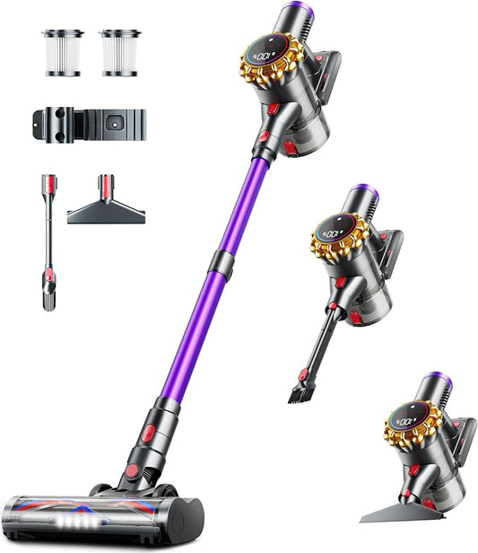 Cordless Vacuum Cleaner, Upgraded 550W 45KPA 60Mins Vacuum Cleaners by CordlessVacuumCleaner