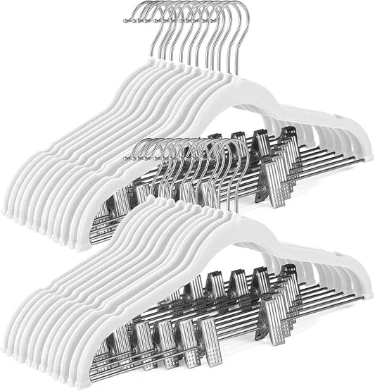 HOUSE DAY Velvet Skirt Hangers 24 Pack, Space Saving Slim Pant Hangers by HOUSEDAY