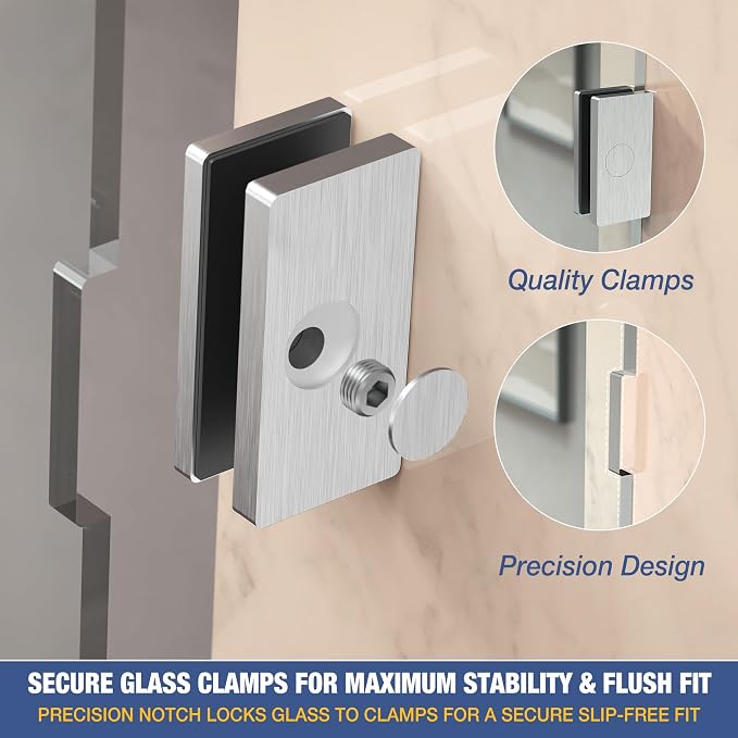 Shower Glass Panel 34" x 79" Easy-to-Clean Treated, 3/8" Tempered Glass Shower - Image 4