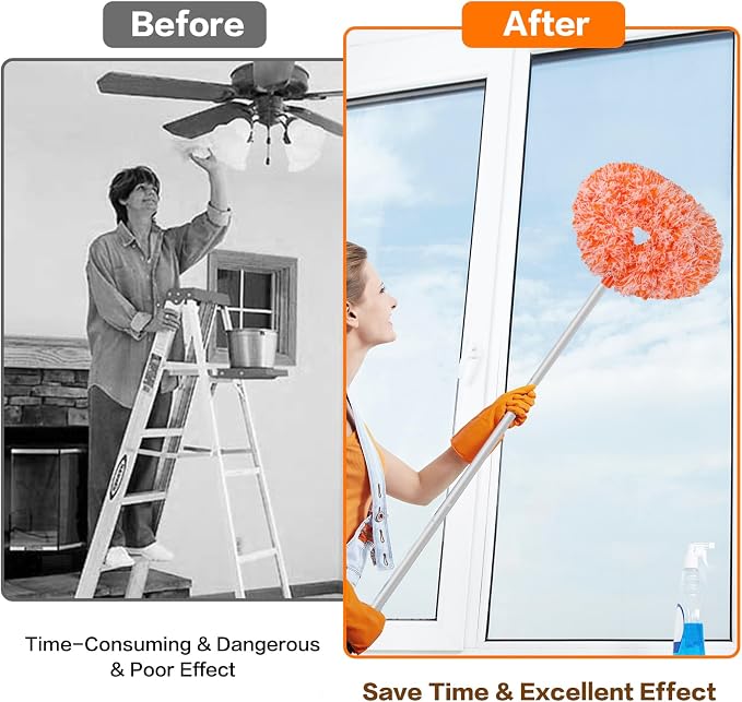 Ceiling Fan Cleaner Duster Reusable Microfiber Ceiling Fan Blade Cleaner - Image 4