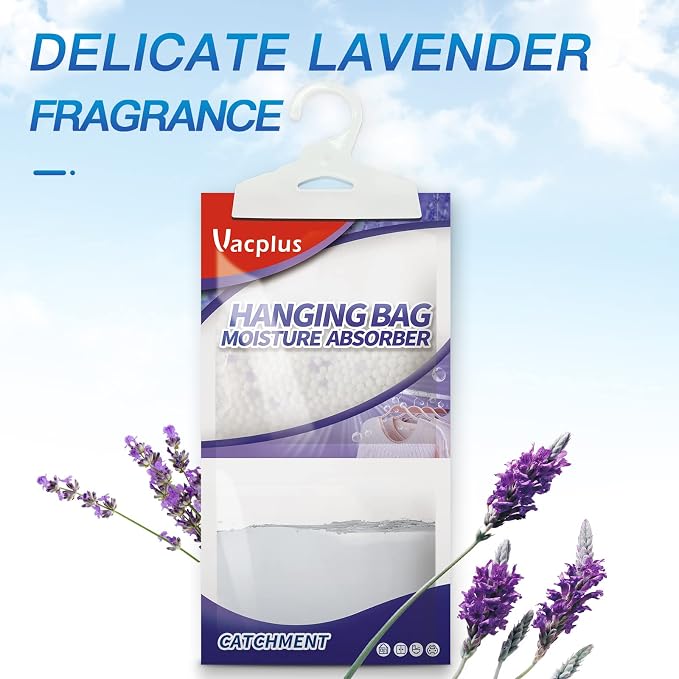 Vacplus Moisture Absorbers, Hanging Closet Dehumidifier Bags, Humidity Packs - Image 2