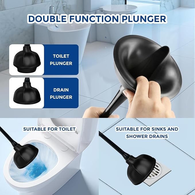 2 in 1 Toilet Brush and Plunger Set - Image 3