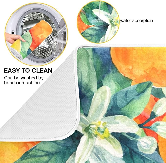 Tarity Watercolor Orange Dish Drying Mat - Image 2