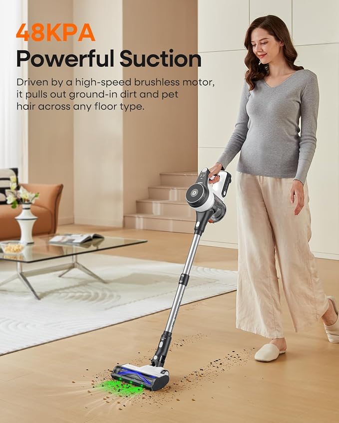 YONNDER Cordless Vacuum Cleaner, 48KPA/550W/65Mins Powerful Stick Vacuum - Image 2