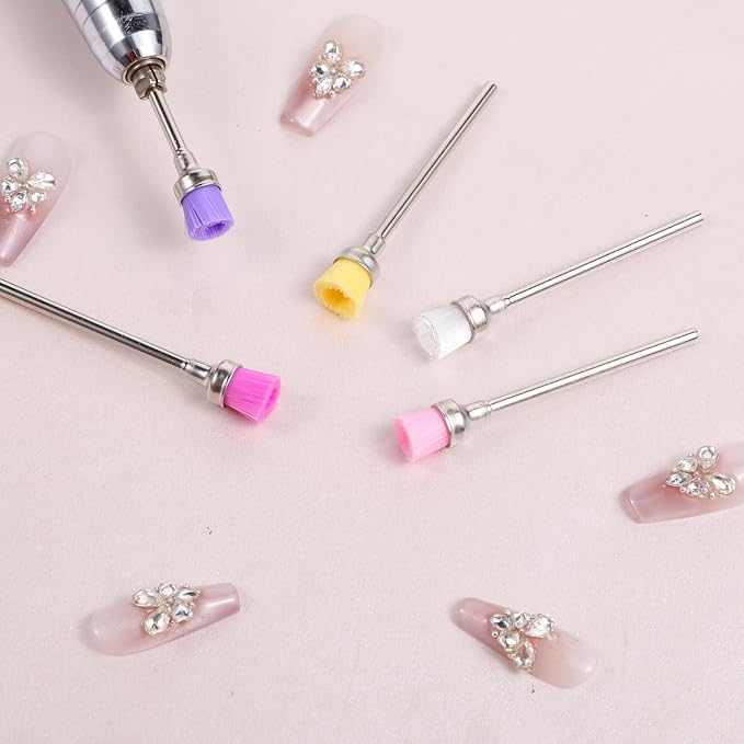 5 Pcs Nail Bit Brush Cuticle Clean up Drill Bit Brush Nail Drill Bits, Nails - Image 5