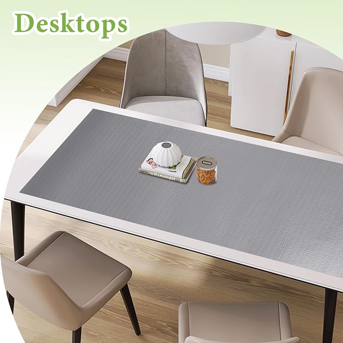 Shelf Liners for Kitchen Cabinets 17in x 30FT Non Adhesive Drawer Liner Grey - Image 7