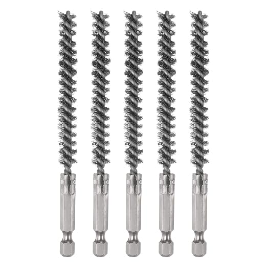 HARFINGTON 5Pcs Bore Brush Stainless Steel 8mm Dia Cleaning Twisted Wire Brush by HARFINGTON