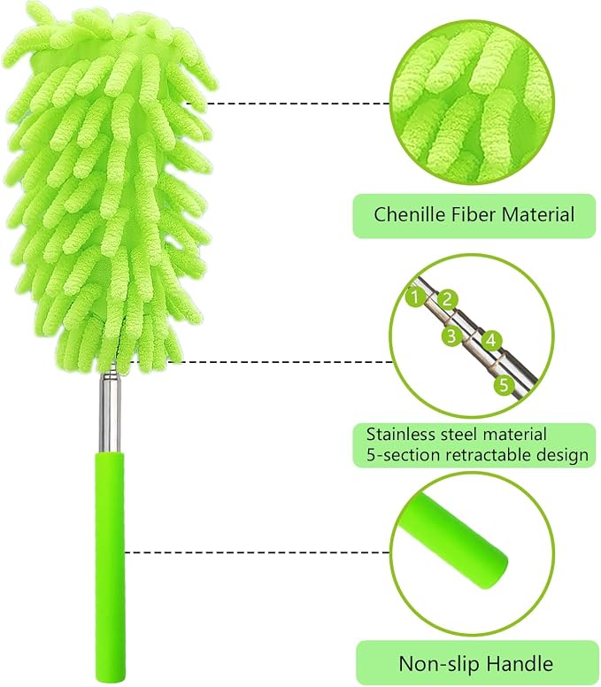 2 Pack Extendable Microfiber Feather Duster - Image 3