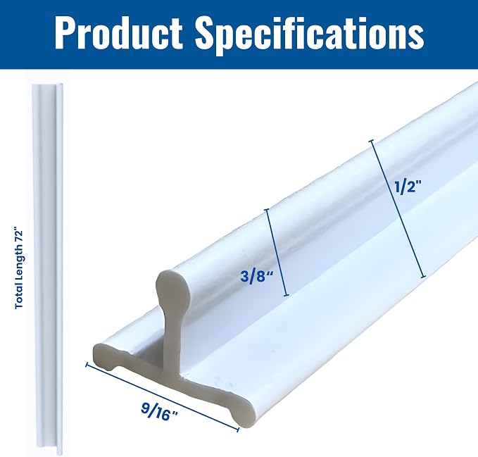 KC Hardware Vinyl Sliding Door Bottom Track, Sliding Door Track Replacement - Image 3