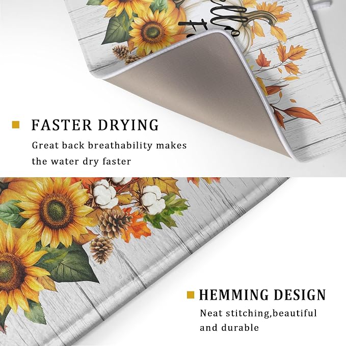 Hello Fall Sunflowers Dish Drying Mat - Image 3