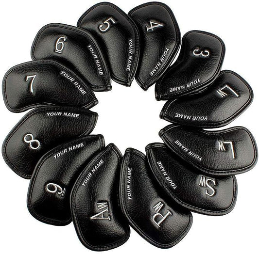 CRAFTSMAN GOLF 12pcs or 1pc Thick Synthetic Leather Golf Iron Head Covers Set by CRAFTSMANGOLF