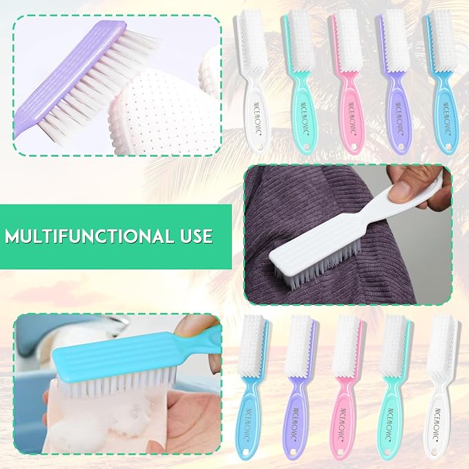 NICEMOVIC 10 Pcs Nail Brush for Cleaning Fingernails, Handle Grip Nail Scrubber - Image 7